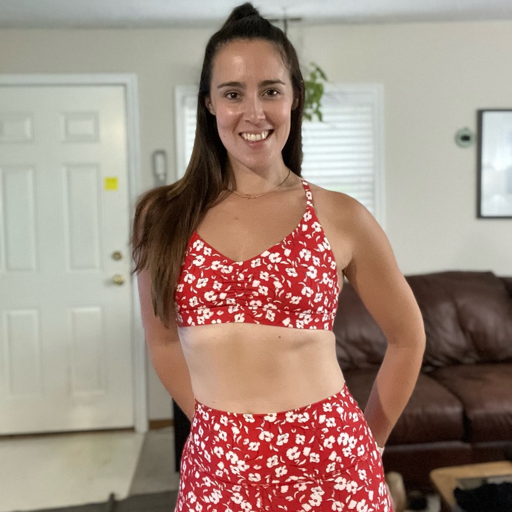 NWOT Spiritual Gangster Red T Strap Bra (Verona Floral Print)